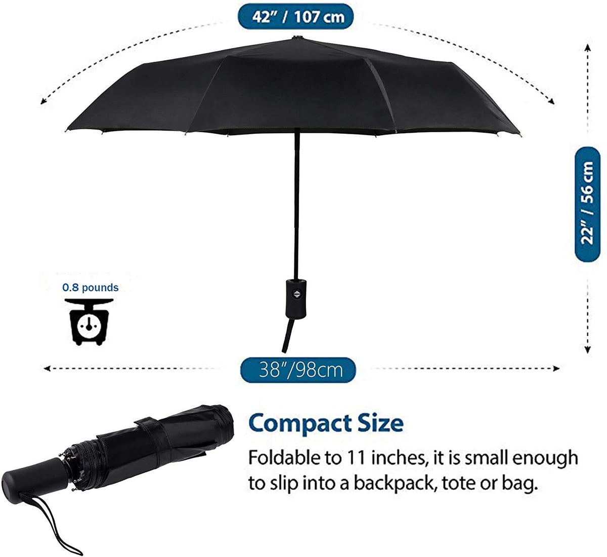 SY COMPACT Travel Umbrella Windproof Automatic Unbreakable UV Protection