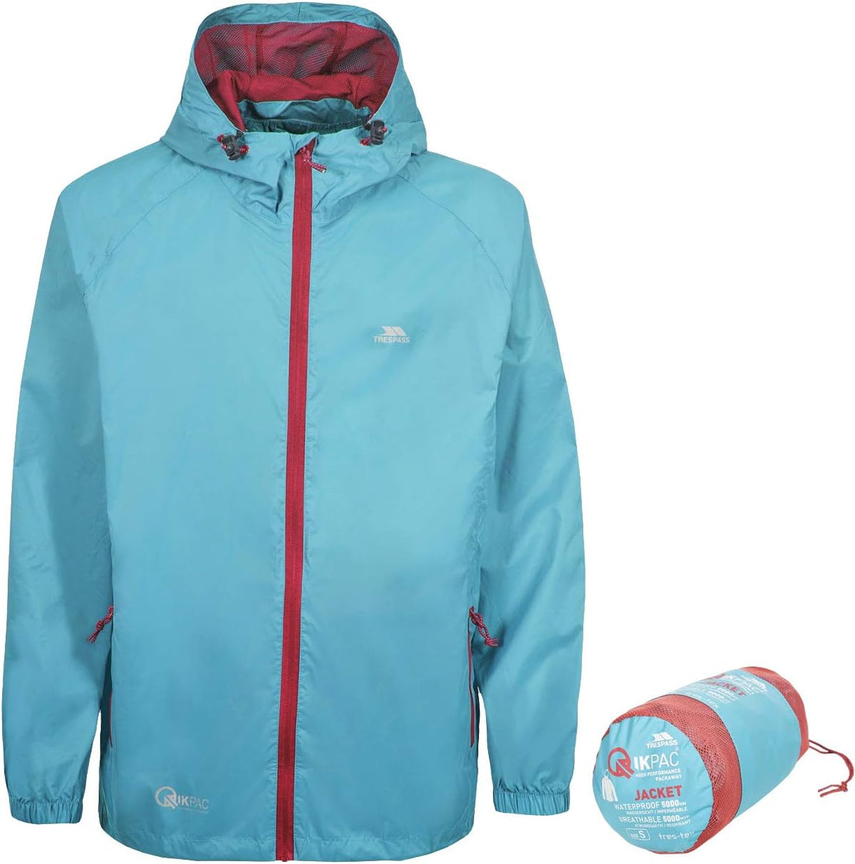 Trespass Unisex Waterproof Packaway Jacket Qikpac