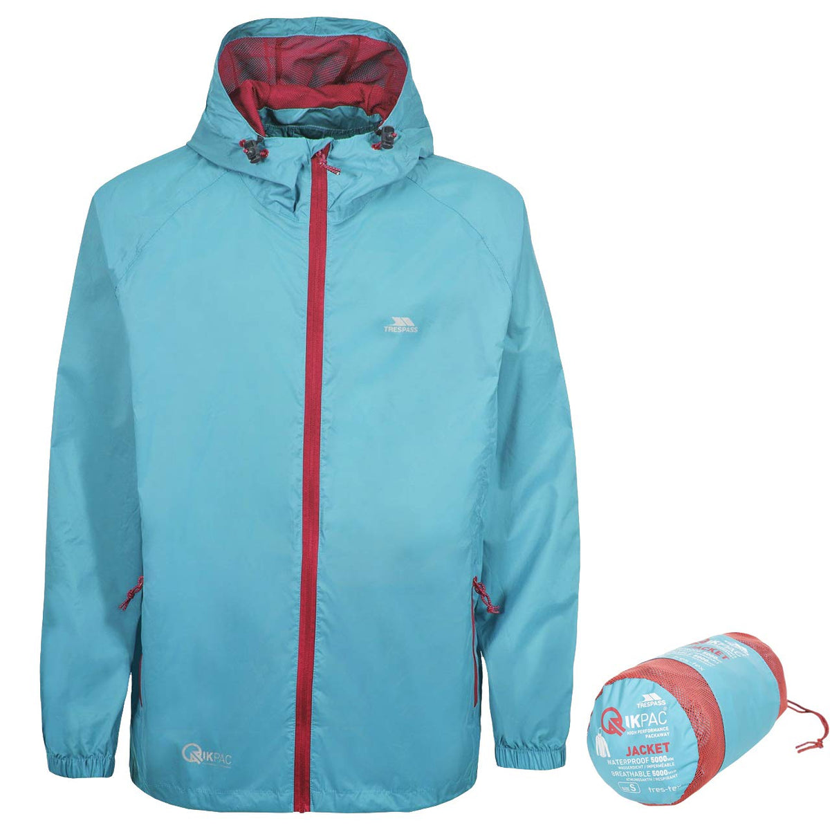 Trespass Unisex Waterproof Packaway Jacket Qikpac