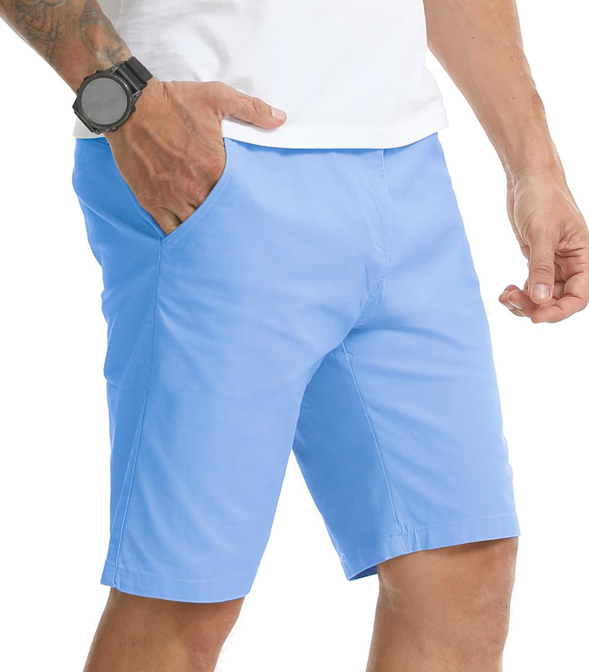Men’s 7”/ 9” Chino Shorts Casual Elasticated Waist with 4 Pockets