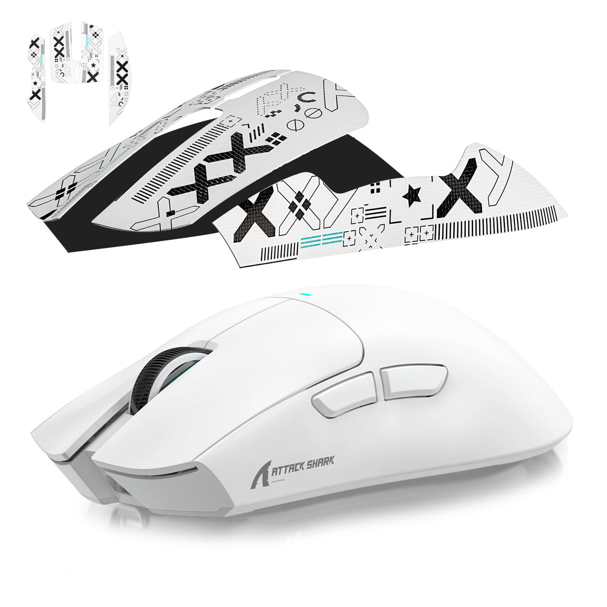 ATTACK SHARK X11 Gaming Mouse with Magnetic Charging Dock, PixArt PAW3311 Gaming Sensor, BT/2.4G Wireless/Wired Gaming Mouse with Mouse Grip Tape, 22000 DPI, Gamer Mice for Win11/Xbox/PS/Mac (Red)