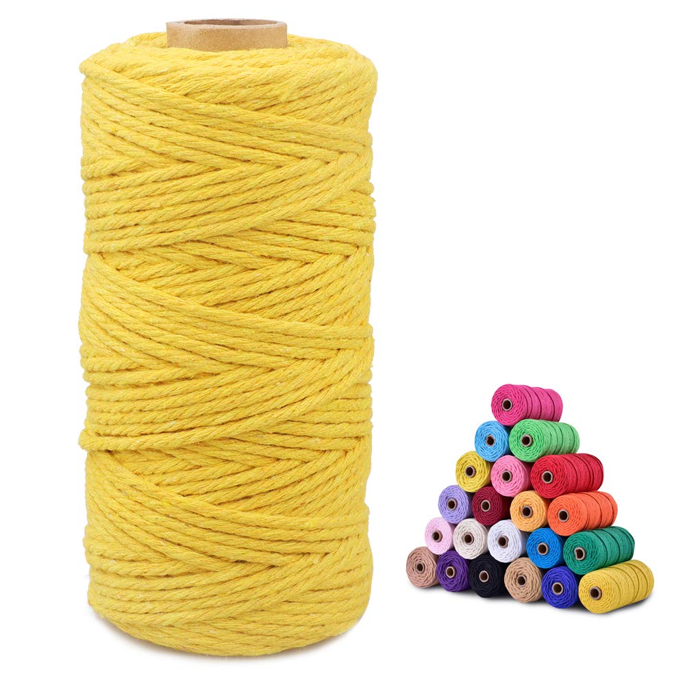 jijAcraft 4MM White Macrame Cord: 100M Cotton String Twine for Crafts