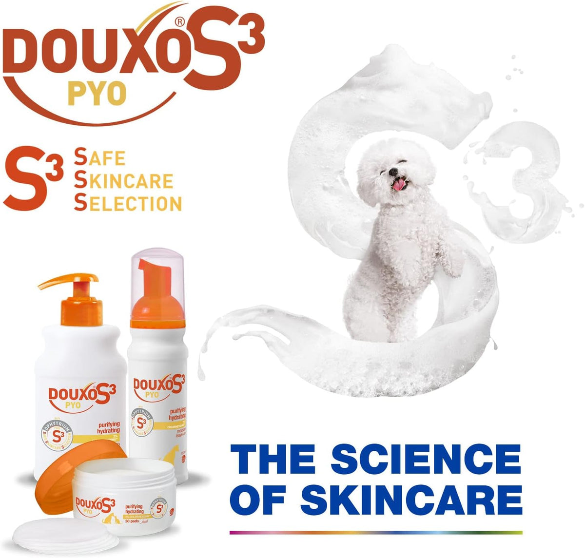 DOUXO S3 PYO Pads, Antibacterial & Anti-Yeast Dog And Cat Wipes