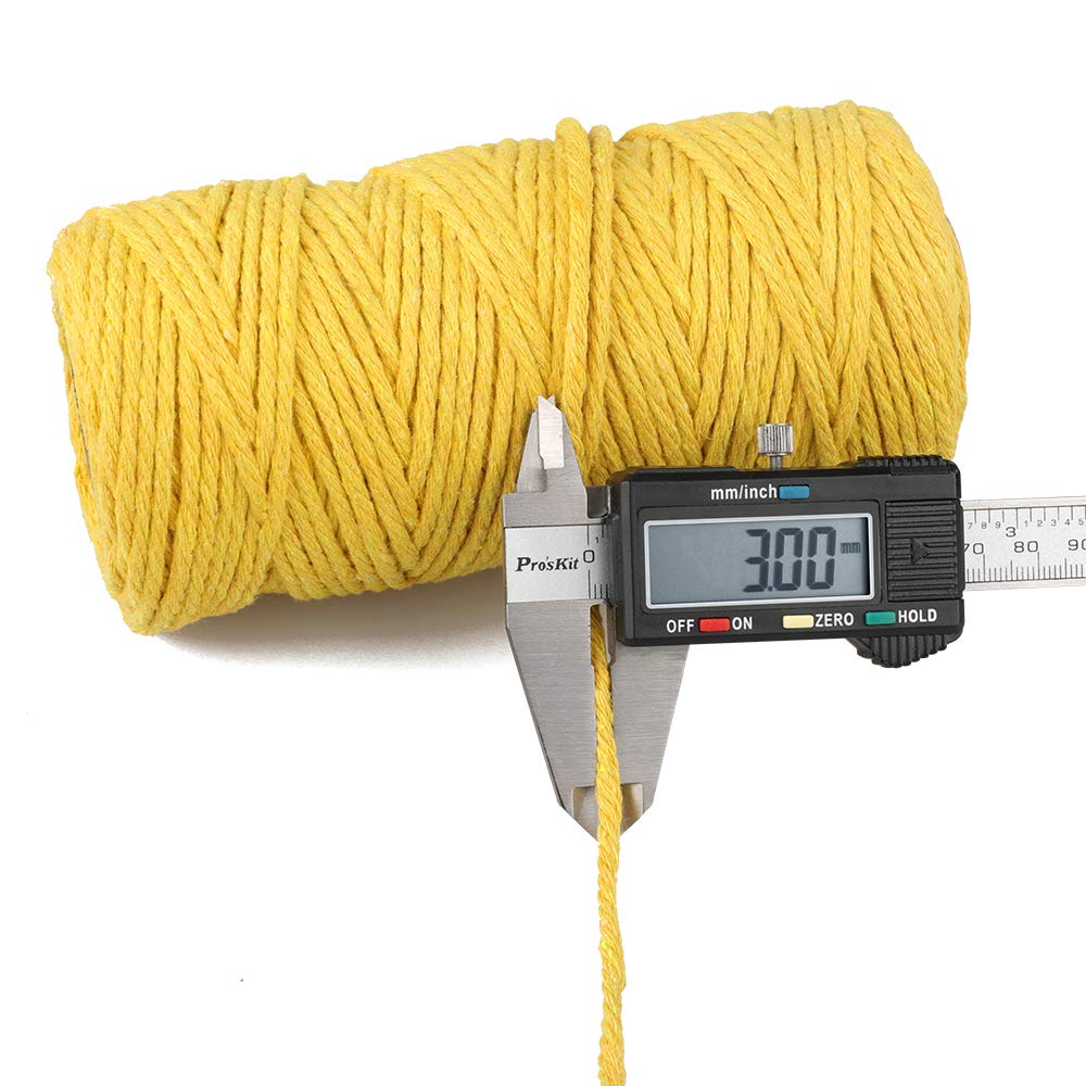 jijAcraft 4MM White Macrame Cord: 100M Cotton String Twine for Crafts