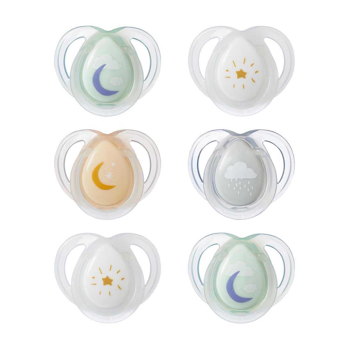 Tommee Tippee Ultra-Light StayPut Night Glow Soother 0-6m Pack of 2