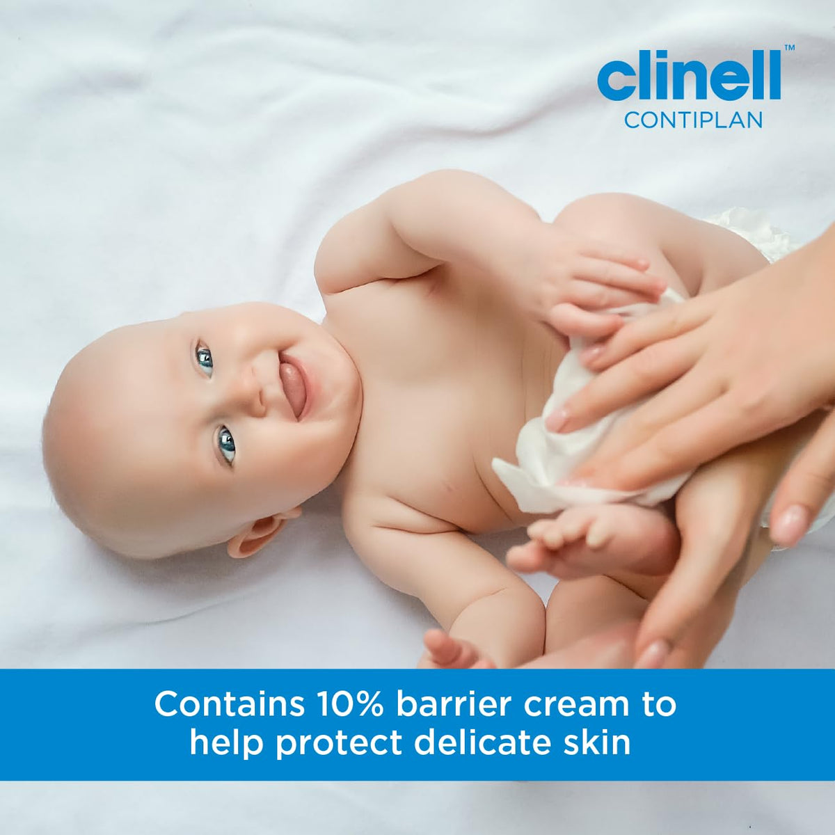 Clinell CONTIPLAN Incontinence Cleansing Cloths with Barrier Cream - All in One Cleansing Wipes Cleanses, Soothes and Moisturises - Pack of 25 Cloths