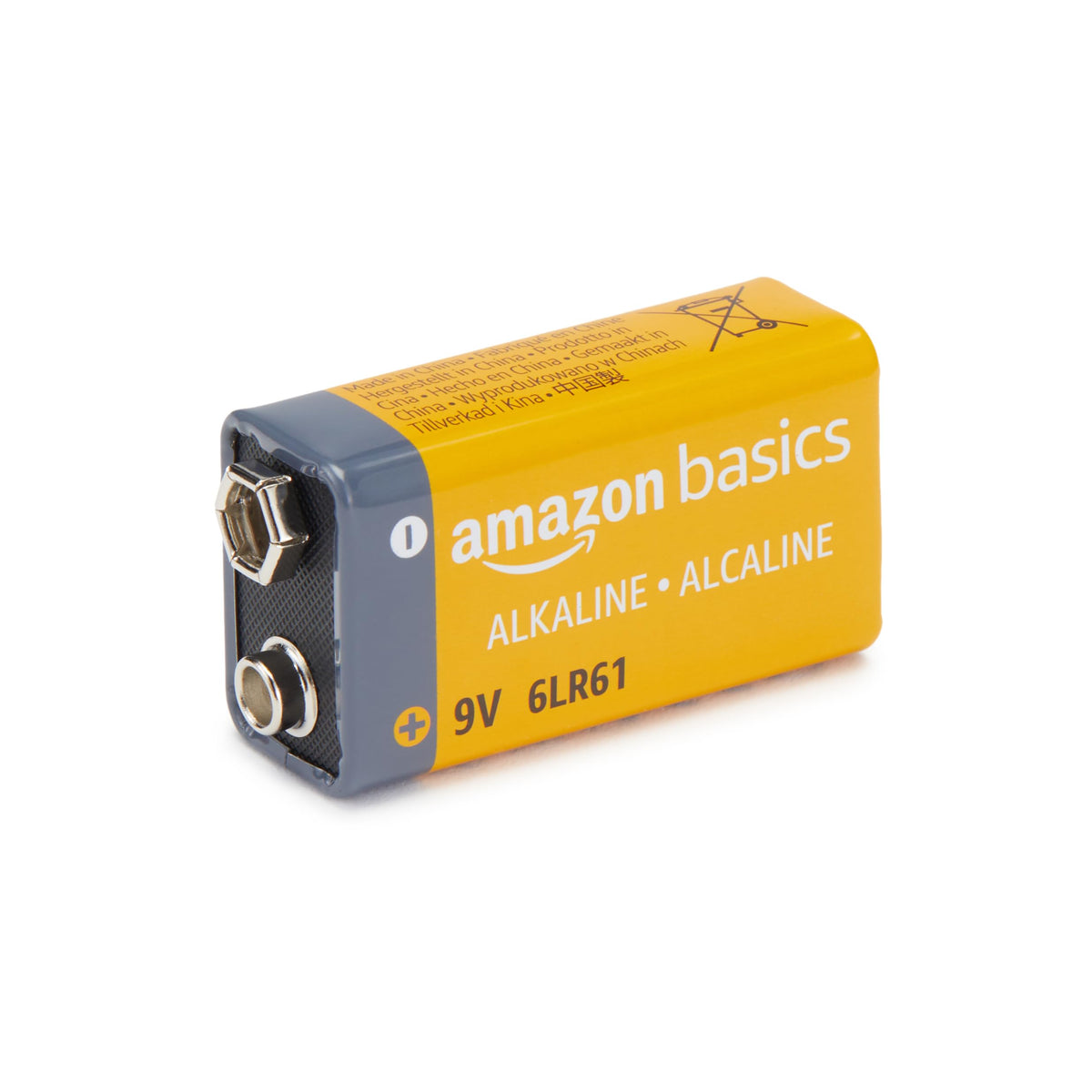 Amazon Basics 4-Pack 9V Alkaline Batteries, 9V/6LR61, 5-Year Shelf Life - for Smoke/CO Detector, Electronics & Audio