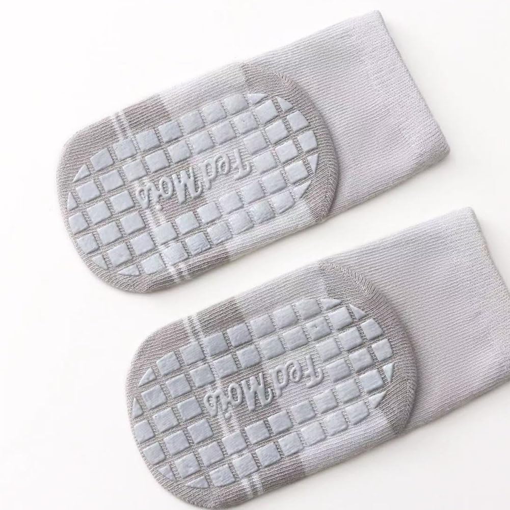 FedMois 5 Pairs Baby Kids Anti-slip Socks Cotton non skid Ankle Socks Animals