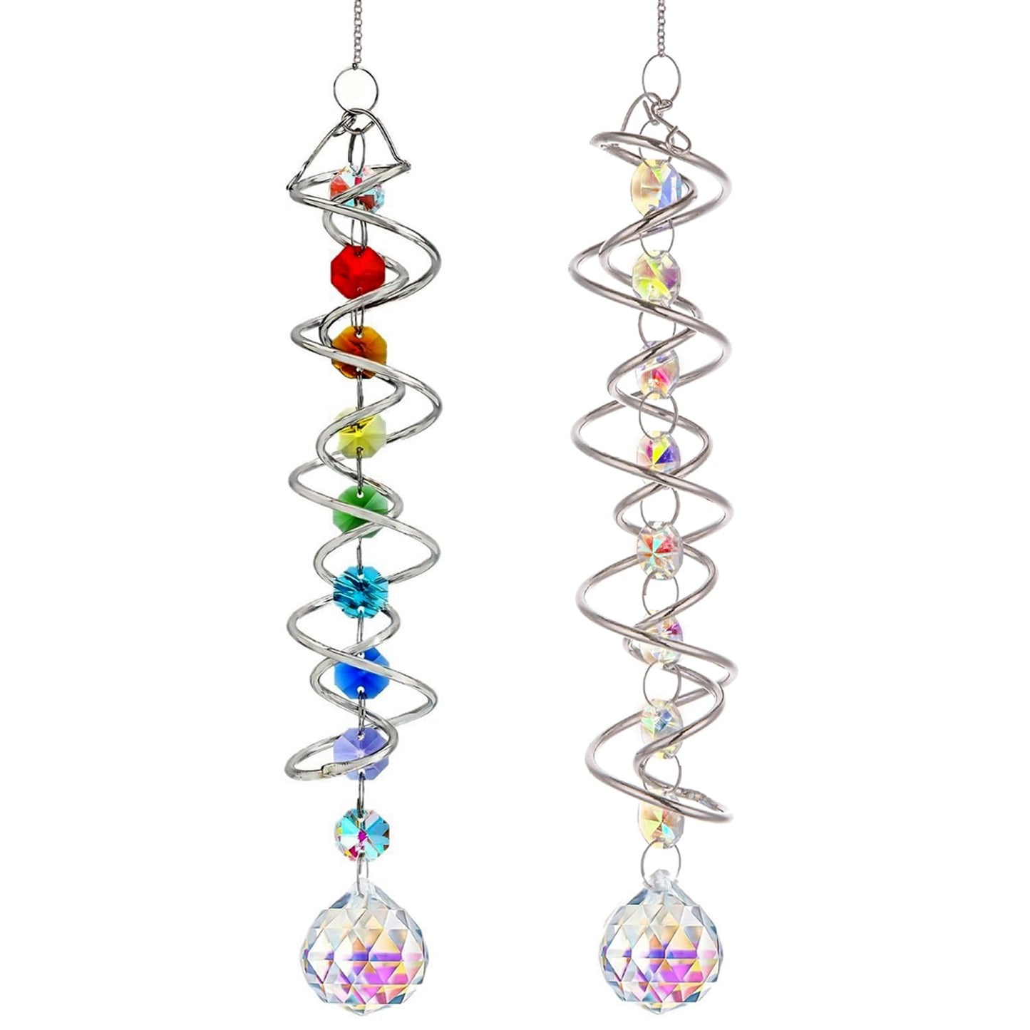 240PCS DIY Sun Catchers Making Kits for Adults, Crystal Suncatchers Kit with Colourful Prism Pearl Rainbow Maker for Windows, Hanging, Indoor, Outdoor, Garden Decor (Silver)