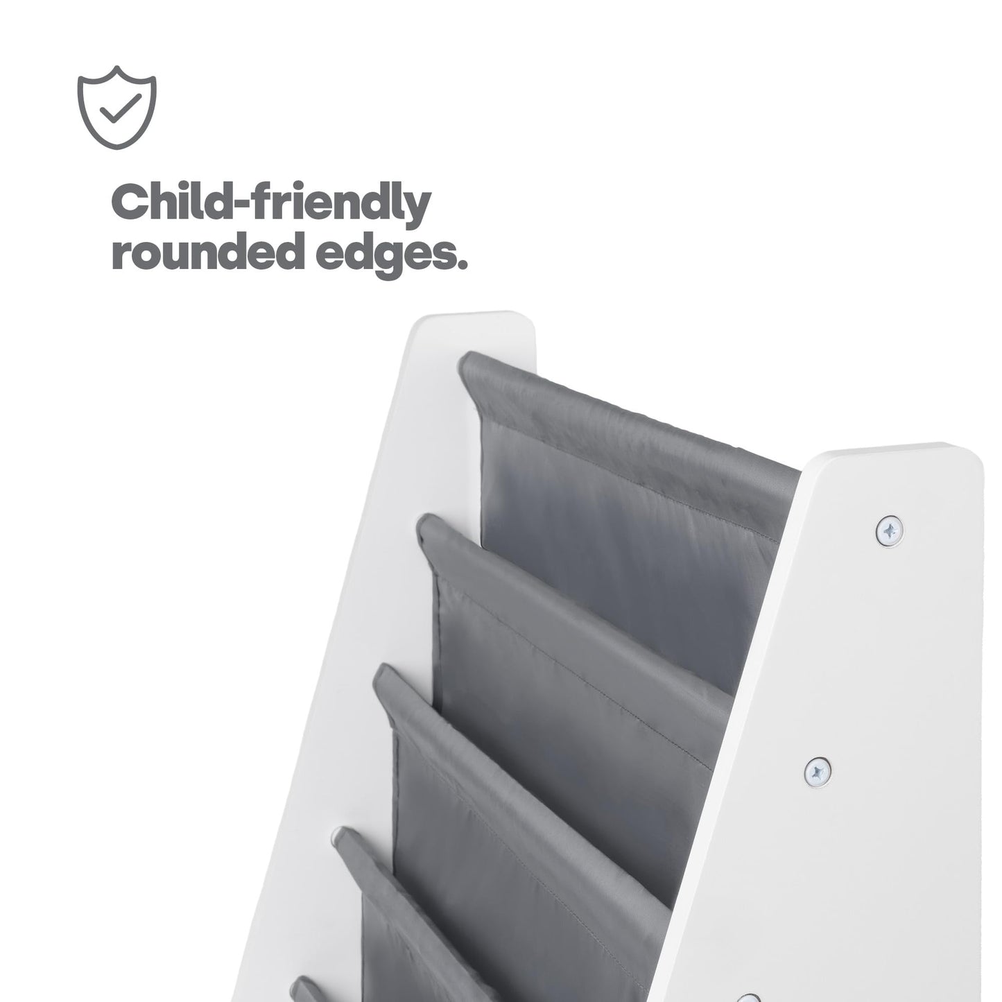 LIVIVO Colorful Kids Bookshelf - 4 Tier Children's Bookcase, Magazine and Book Storage Rack, Wooden Sling Book Organizer, Book Shelf for Kids Room, Bedroom, Nursery, Playroom (Natural)