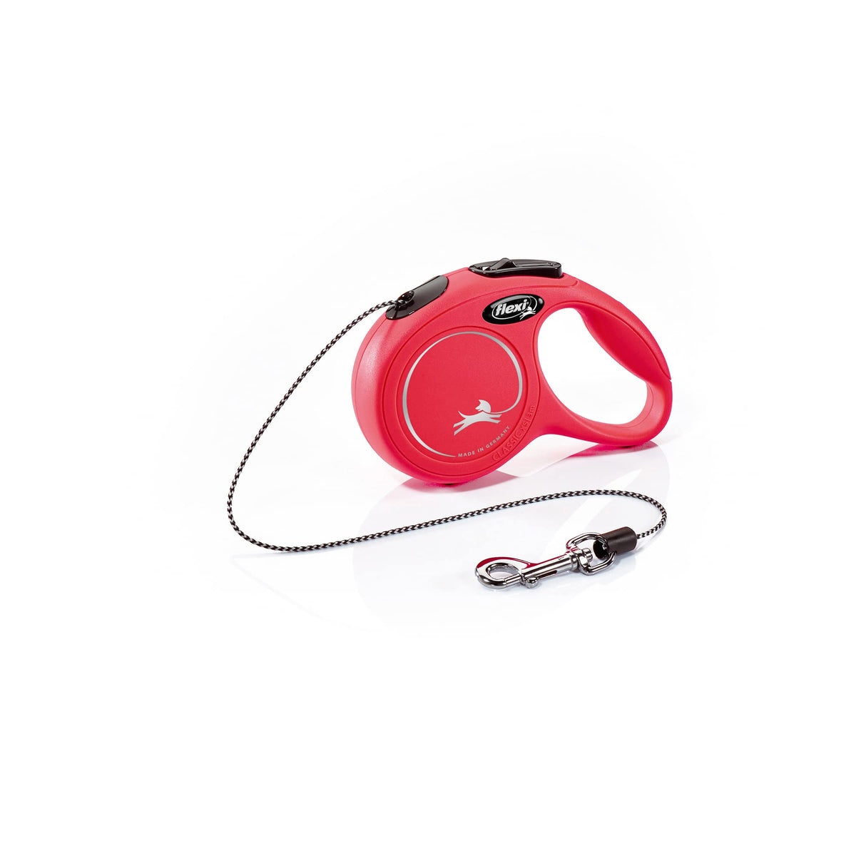 flexi Classic S | 5 m Retractable Cord Leash for Dogs up to 12 kg | Black | Retractable Dog Lead | Weight: 160 g | Dimensions: 9.6 x 16.2 cm