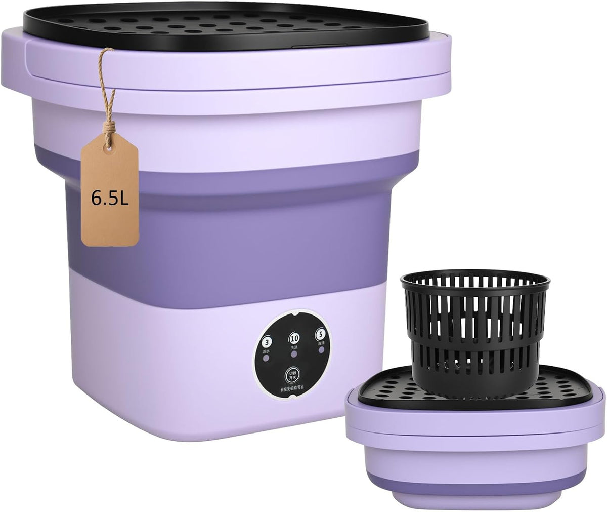 Washing Machine 8L Portable Washers Mini Washing Machine & Spin Basket, 3 Cleaning Modes Foldable Camping Washing Machine, Small Washing Machines for Baby Clothes and Underwear