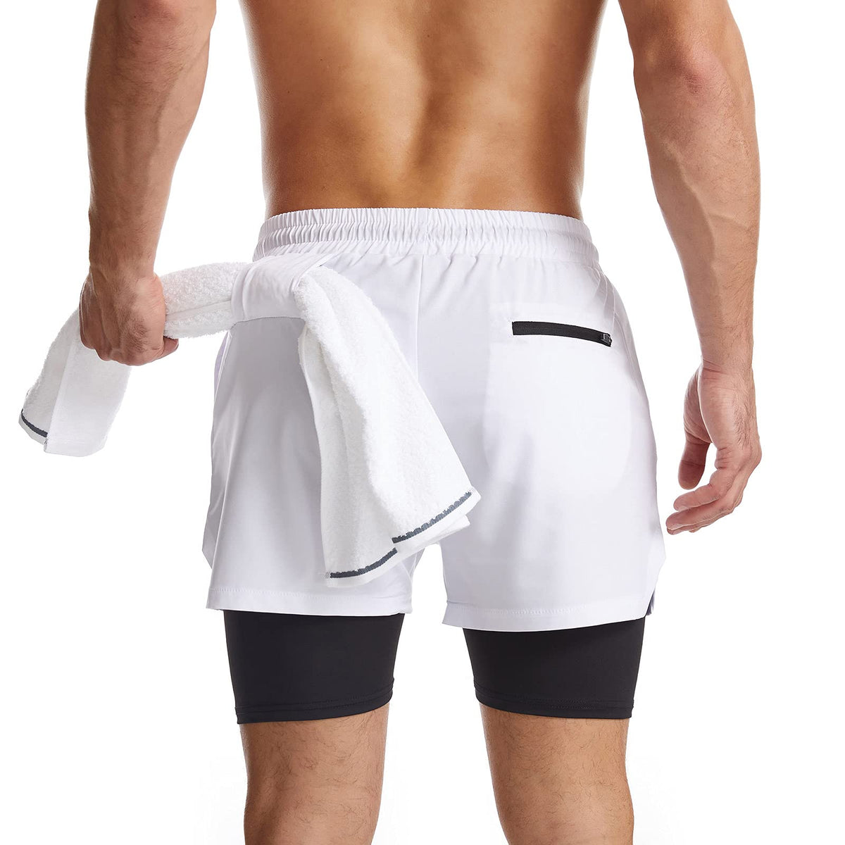 Mens Running Shorts Men's Gym Sports Short 2 in 1 with Phone Pocket Lightweight Quick Drying