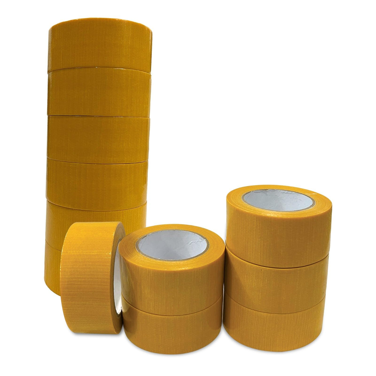 JeeJaan® 3 Rolls of Yellow Duct Tape 50mm x 50m Heavy Duty Waterproof Gaffa Tape for Electrical Plumbing Use Strong Adhesive Durable Ideal for Sealing Fixing and Wrapping Projects