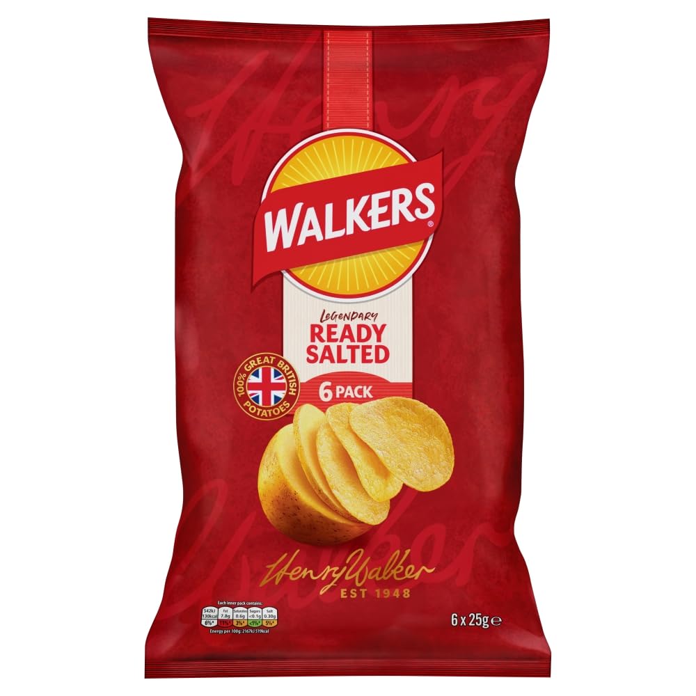 Walkers Baked Snacks Sea Salt 6 x 22g