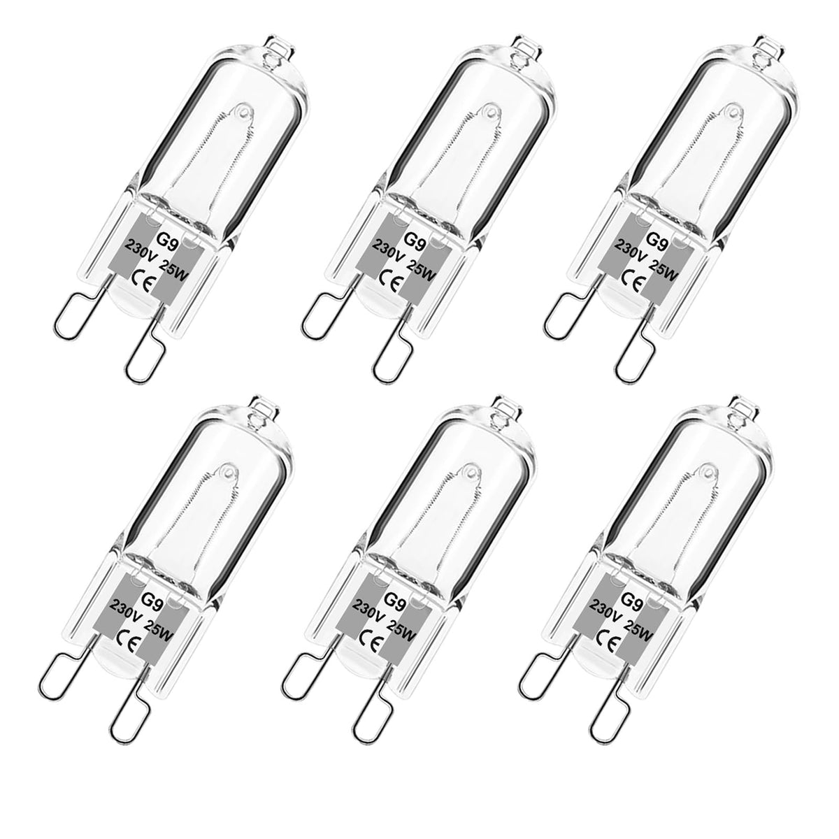 G9 Halogen Bulbs 33W, G9 Halogen Light Bulbs Warm White 2700K, Capsule Bulb Dimmable 230V for Ceiling Lights, Crystal Lamps, Chandeliers，Ovens, Microwave, Non Flicker,6 Pack