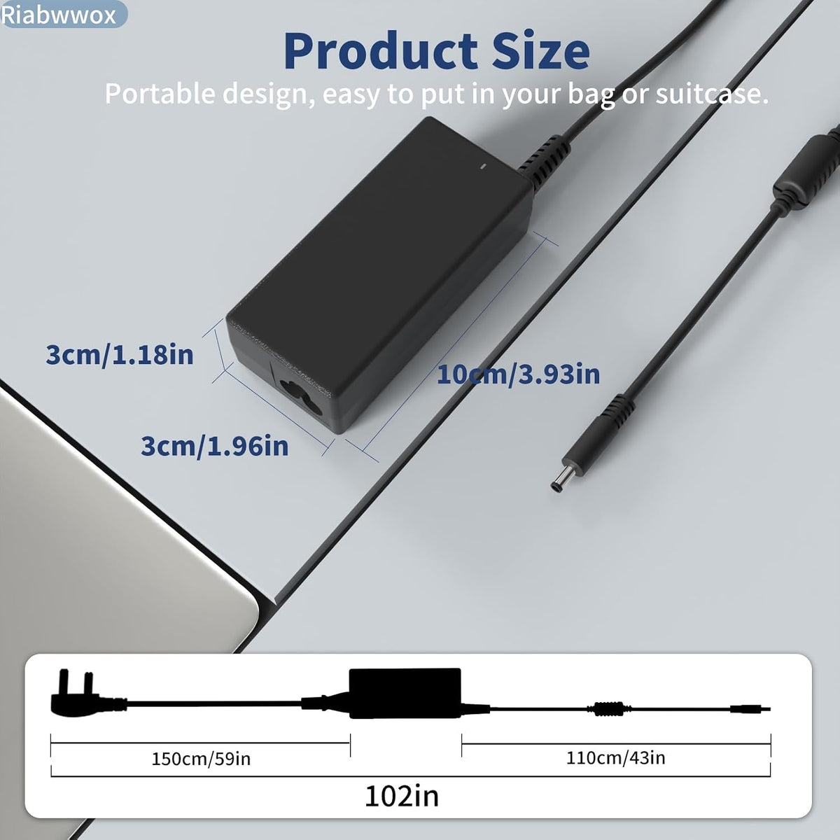 4.5 X 3mm 65W Laptop Charger Compatible with Dell Inspiron 15