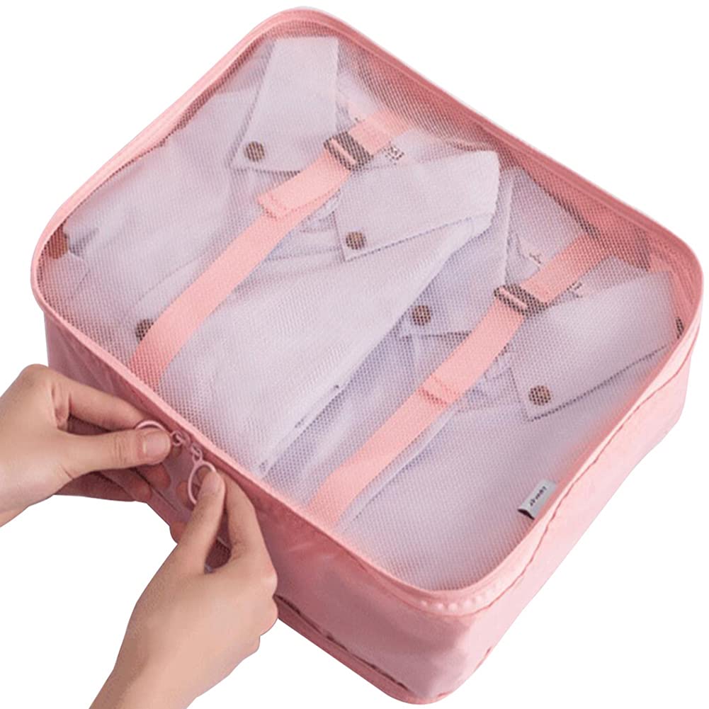 Travel Packing Cubes, Toifucos Multifunction 8pcs/set Luggage Organiser Compression Suitcase Essential Bag, Dark Gray