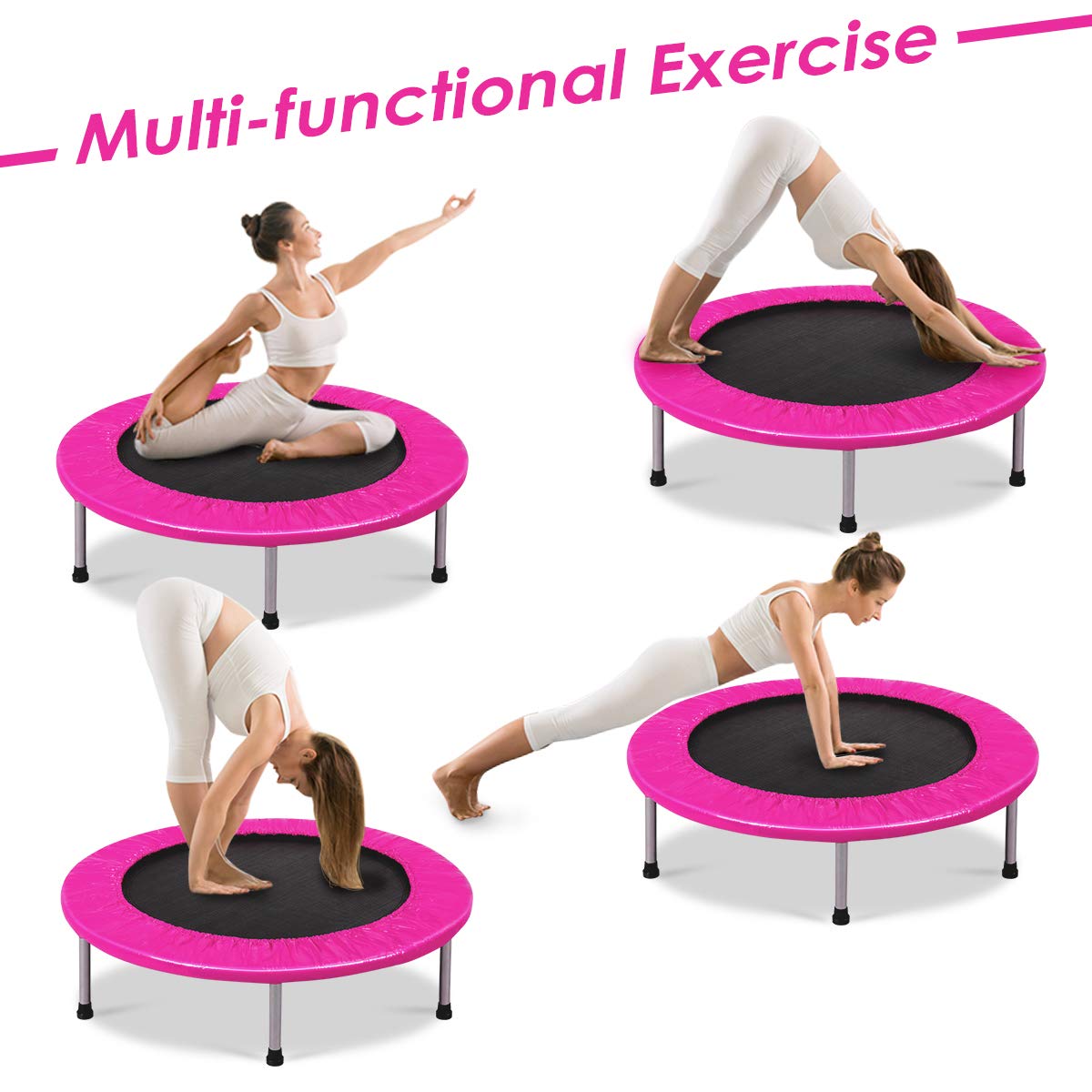 COSTWAY 38" Foldable Mini Fitness Trampoline with Carry Bag — Max 150 kg