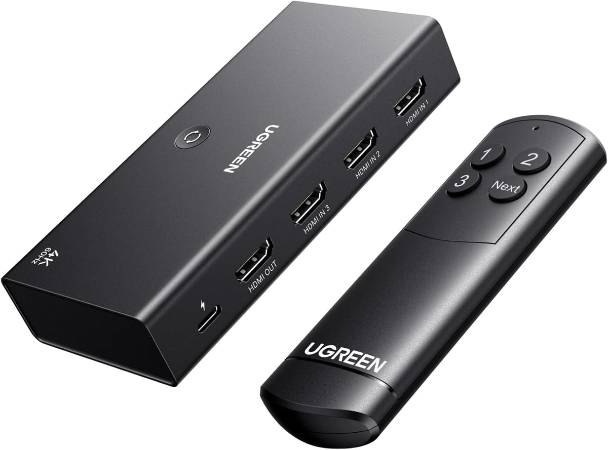 UGREEN HDMI Switch 3 in 1 Out, 4K@60Hz HDMI Splitter with Remote