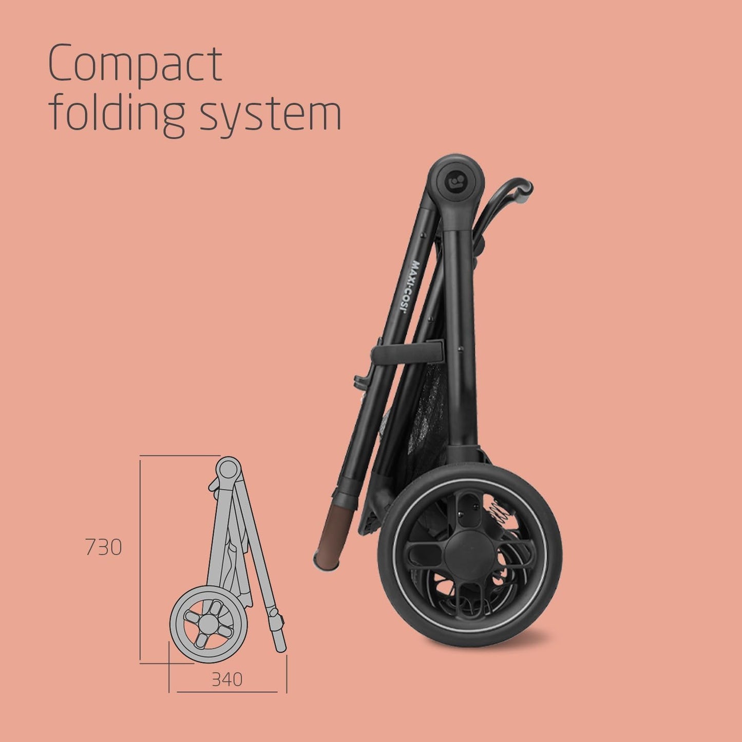 Maxi-Cosi Zelia S Trio 3-in-1 Prams Travel System, 0 - 4 Years, Up to 22 kg, Foldable, Compact and Reclining Baby Pushchair, with CabrioFix S i-Size Baby Car Seat, Accessories, Nursery Bag, Grey