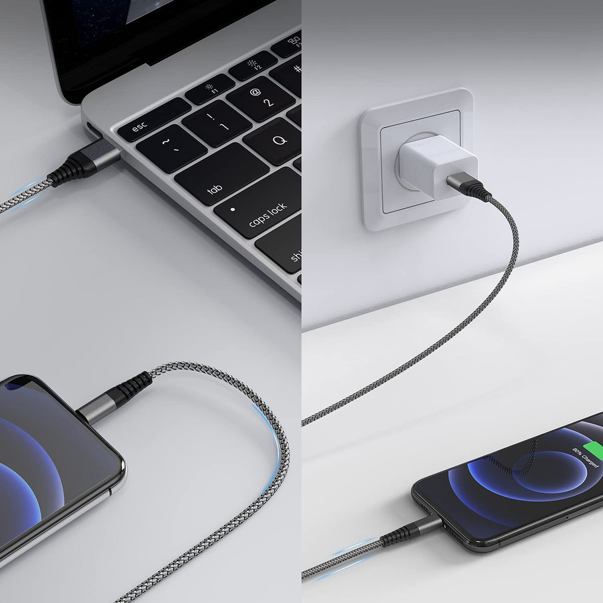 iPhone Charger,3Pack 6FT/1.8M MFi Certified Lightning Cable Fast Charging