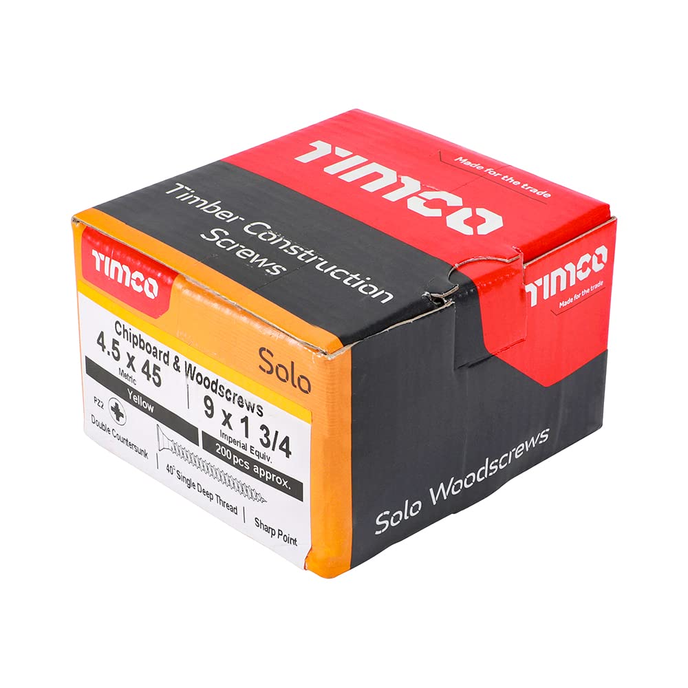 TIMCO Solo Chipboard & Woodscrews - Gold - 6.0 x 90mm - 60090SOLOC