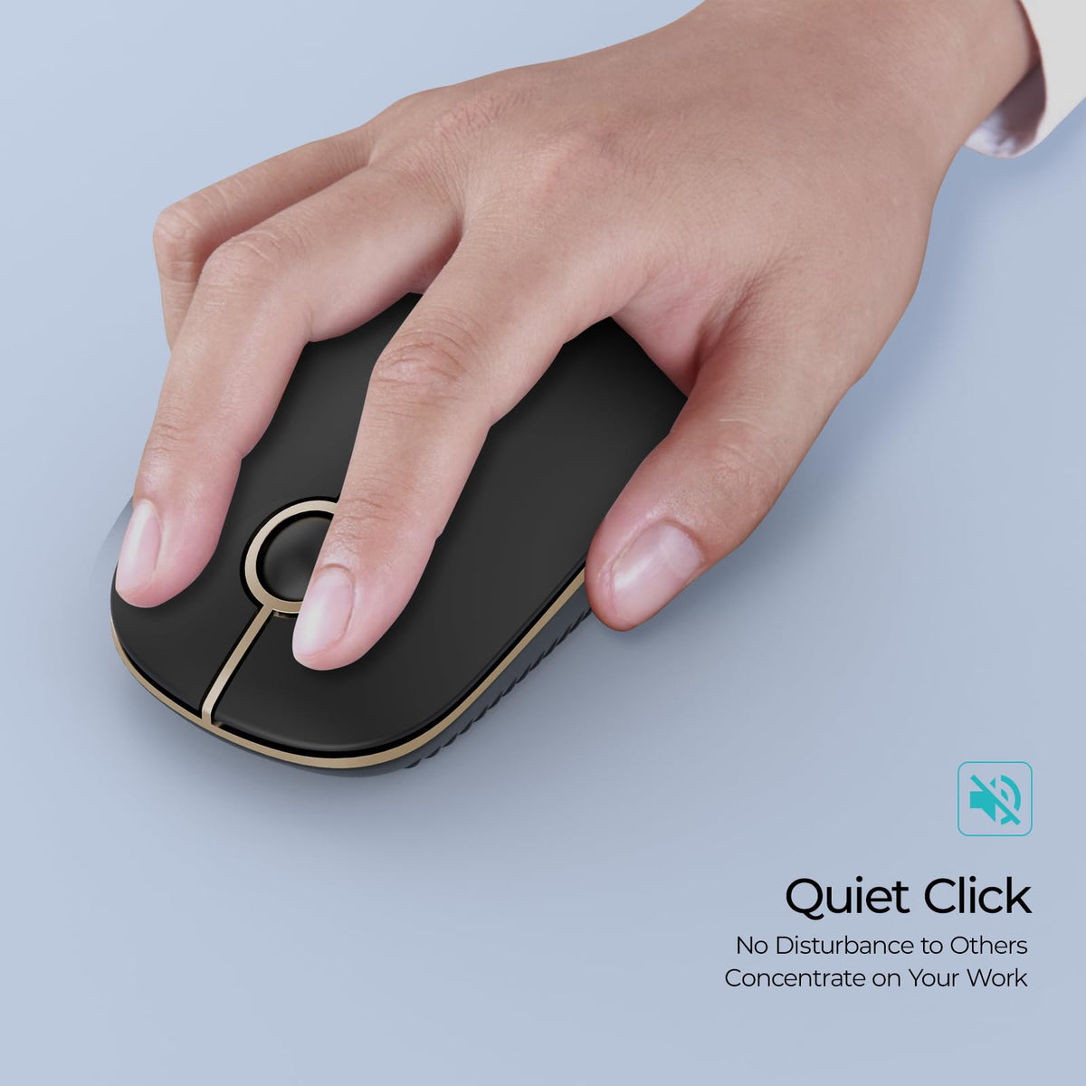 Seenda Wireless Mouse, Silent with 2.4G USB Receiver, Black