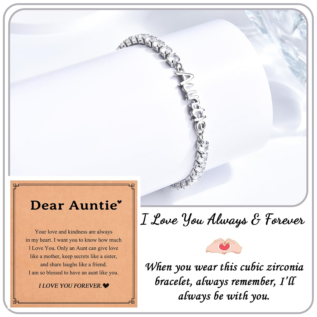 Birthday Gifts for Women Girls, Sparkling Cubic Zirconia Tennis Bracelet Gifts, Christmas Mothers Day Graduation Presents for Her