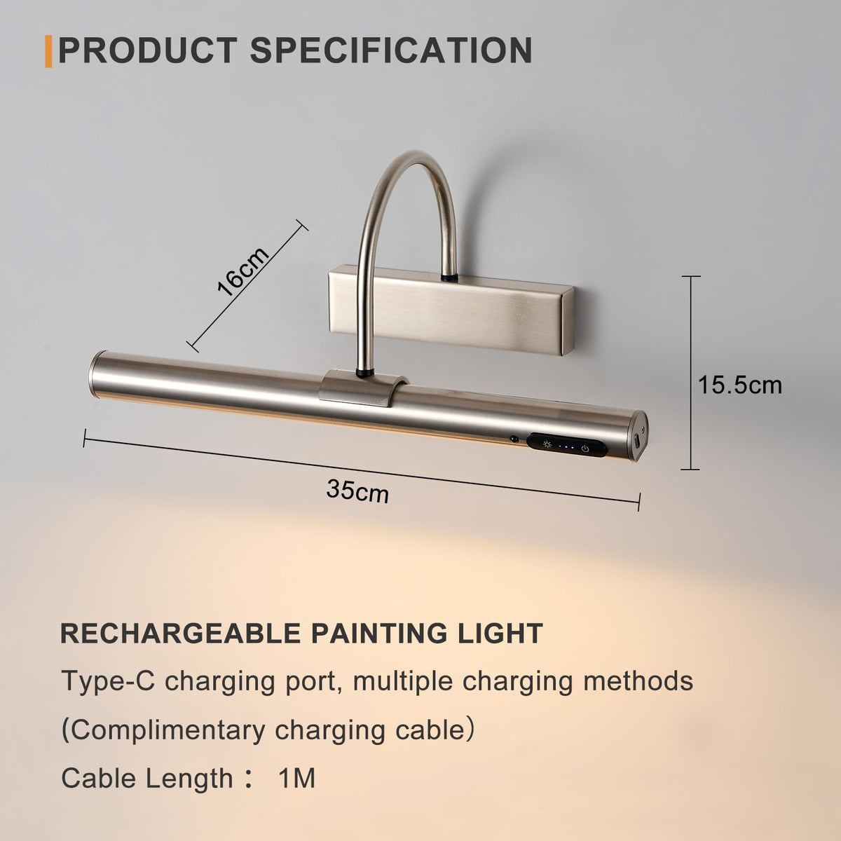 HARPER LIVING Rechargeable Picture Light with Remote, Dimmable and 3 Colour Temps, Battery Operated Wall Light with Timer & Memory, LED Display Lamp for Dartboard Pictures Frame Gallery-Black