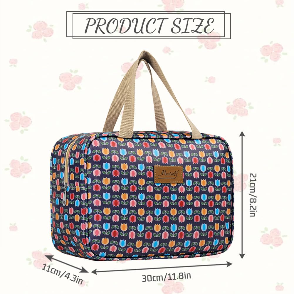 Aucuu Toiletry Bag, Large Full Size Toiletry Bag, Travel Hand-Held Make up Wash Bags, Portable Waterproof Toile-Try Kit, Bathroom Storage Case, Cosmetic Organizer for Travel, Camping for Women Girl