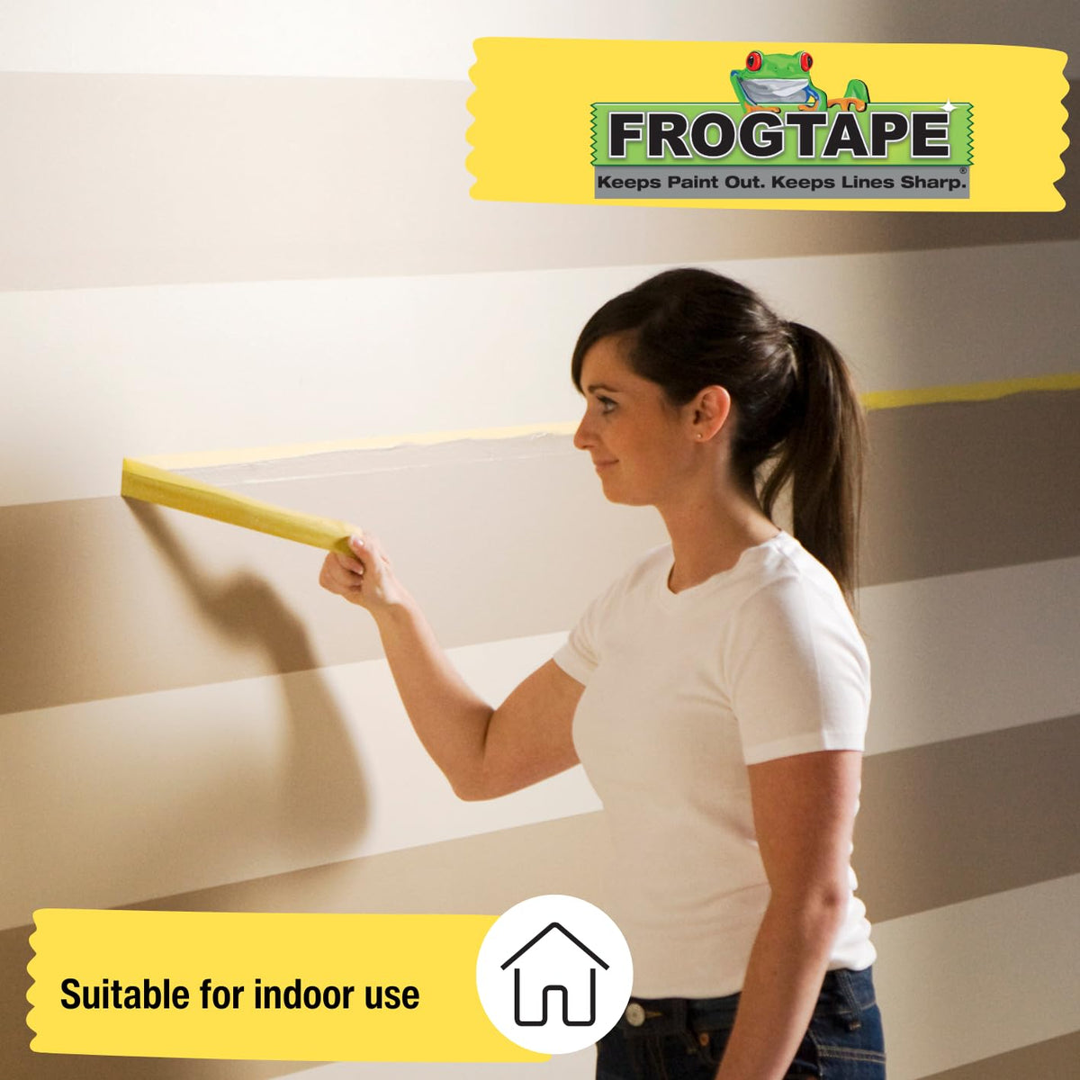 Frog Tape Yellow Delicate Surface Painters Masking Tape 24mm x 55m. Indoor painting and decorating for sharp lines and no paint bleed