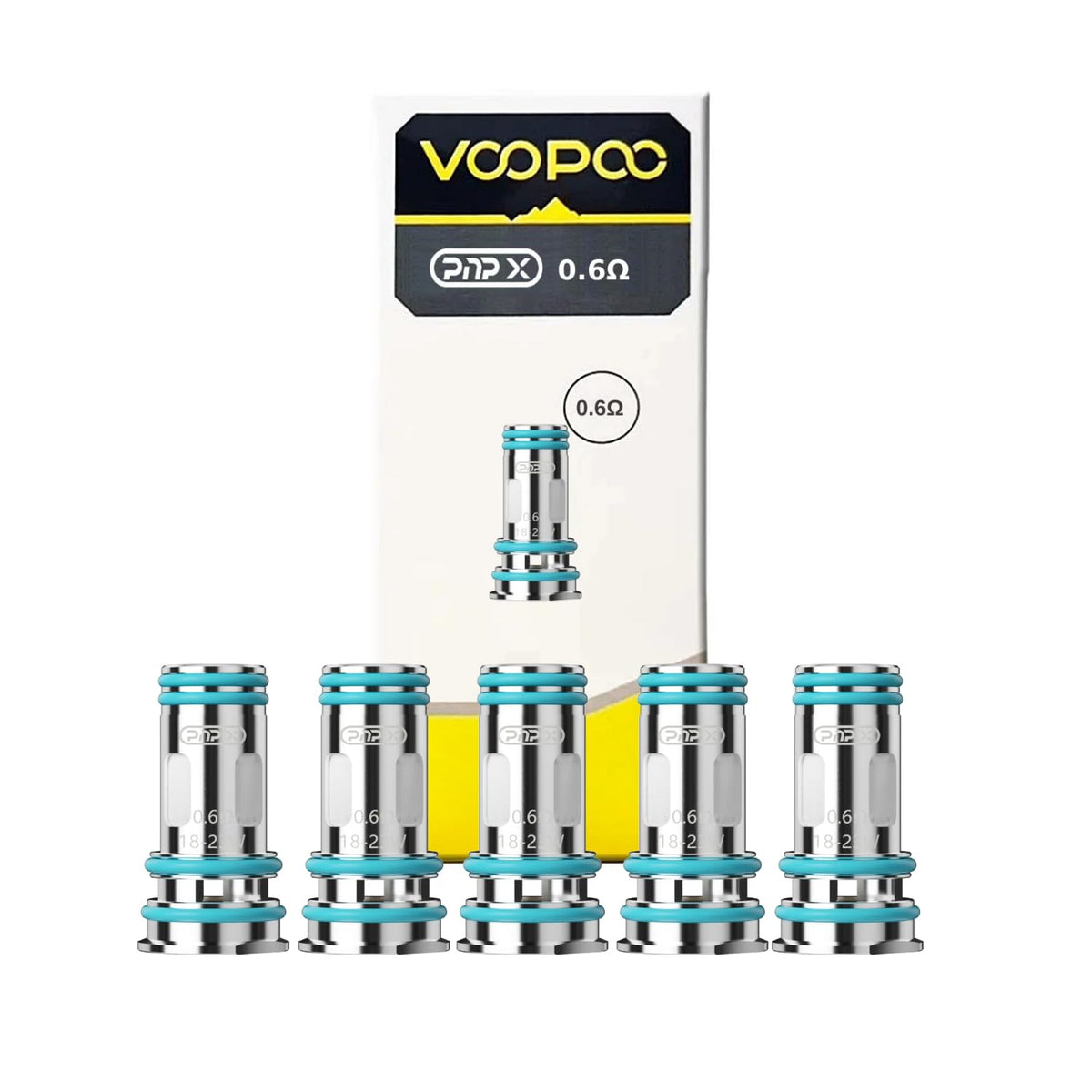 VOOPOO PNP X Coils 5 Pack - 0.15 ohm, 0.2 ohm, 0.3 ohm, 0.6 ohm for DTL/RDL/MTL Vaping, Mesh Coils, Leak Proof Design, No Liquid, No Nicotine (0.3 ohm (32-40W))