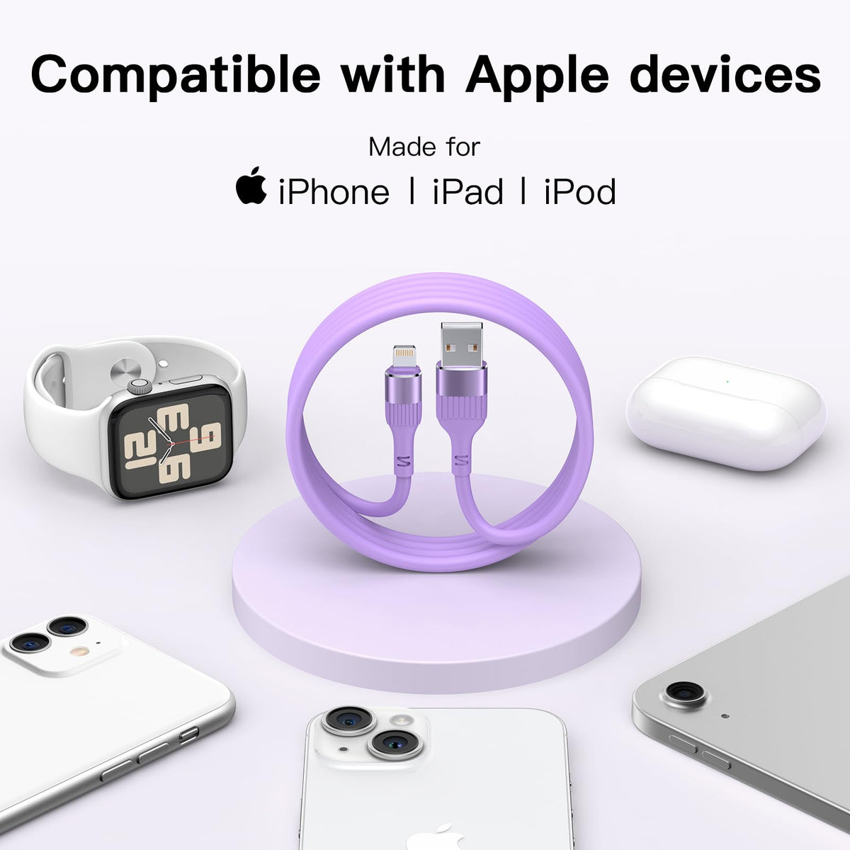 iPhone Charger Cable,4Pack 3FT/1M MFi Certified iPhone Charging Cable