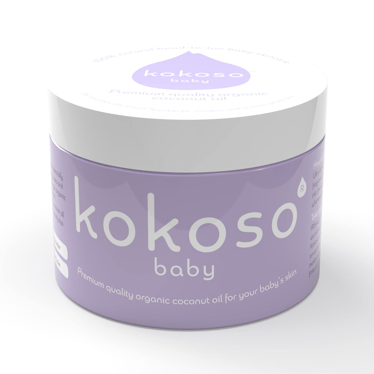 Kokoso Baby Organic Coconut Oil - Moisturising 100% Natural Baby Oil for Baby Massage, Dry, Sensitive and Normal Baby Skin - 200ml
