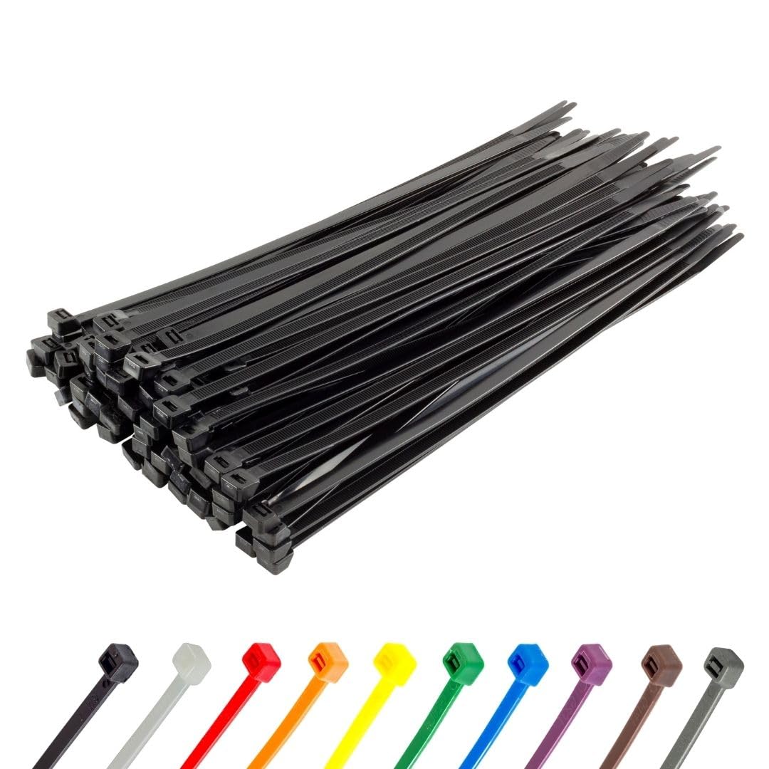 Gocableties Small Silver Cable Ties, 100mm x 2.5mm, Pack of 100, 4” Premium Nylon Zip Ties, Plastic Tie Wraps, Secure Self-Locking Mechanism, for Home, Garden, Office and DIY