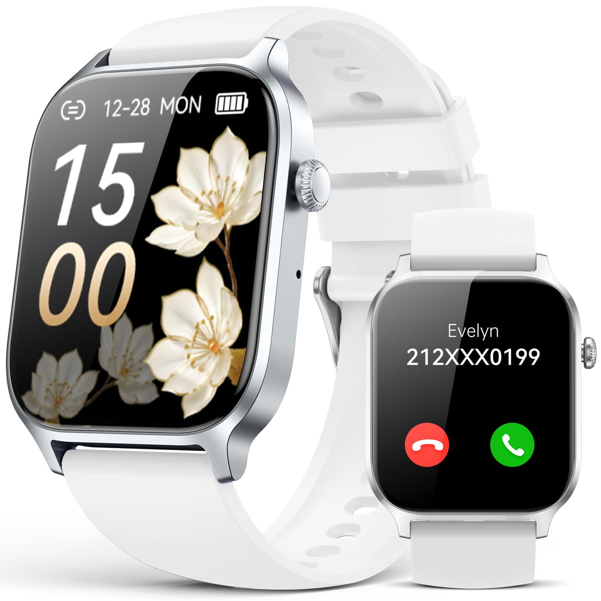 Smart Watch for Men Women- Answer/Make Call, 2024 IP68 Waterproof Fitness Tracker Watch with Sleep Step Counter Activity Smartwatch for Samsung Android iPhone iOS (Black-Blue, 1.83)