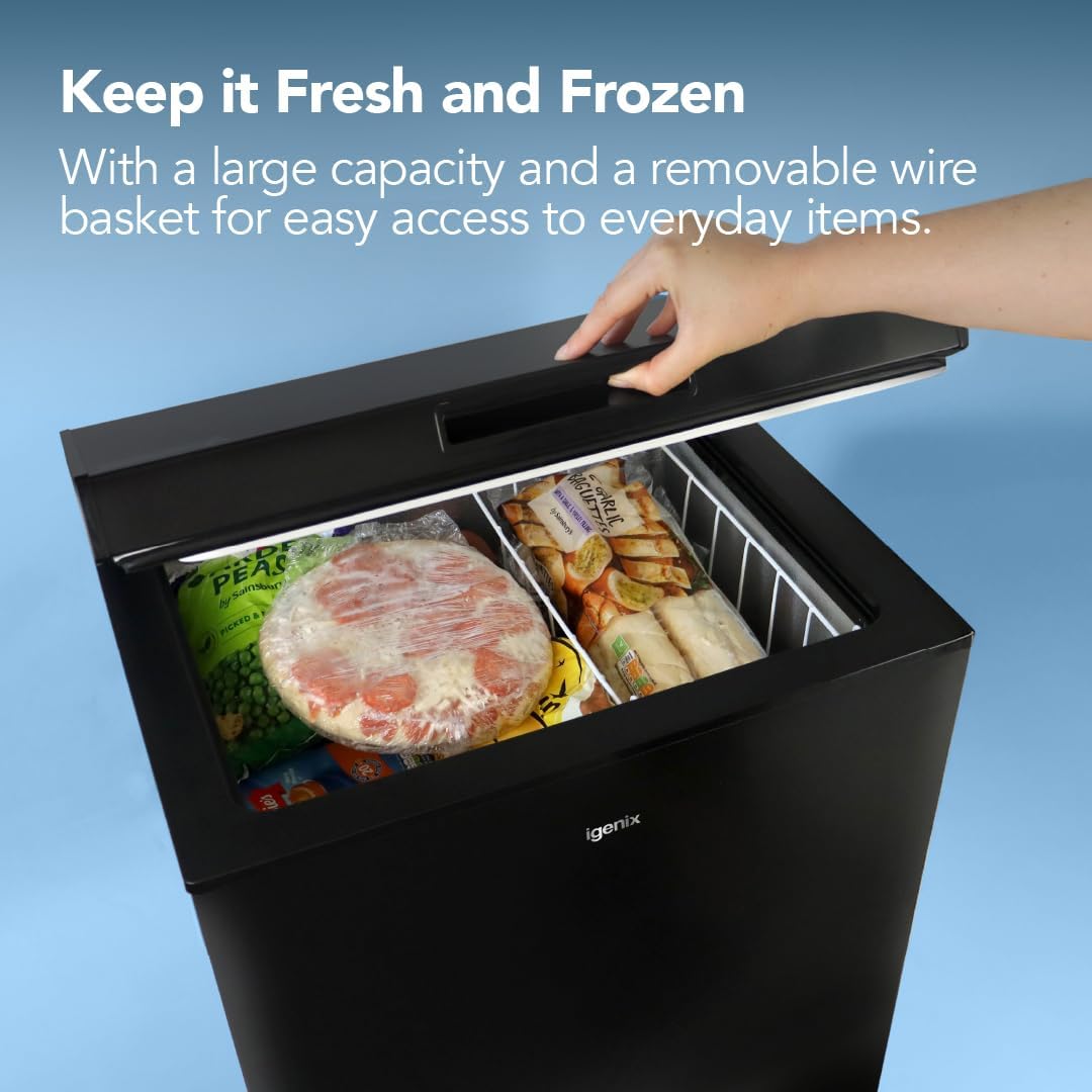 Igenix IGCF0198W Freestanding Chest Freezer, 198 Litre, White