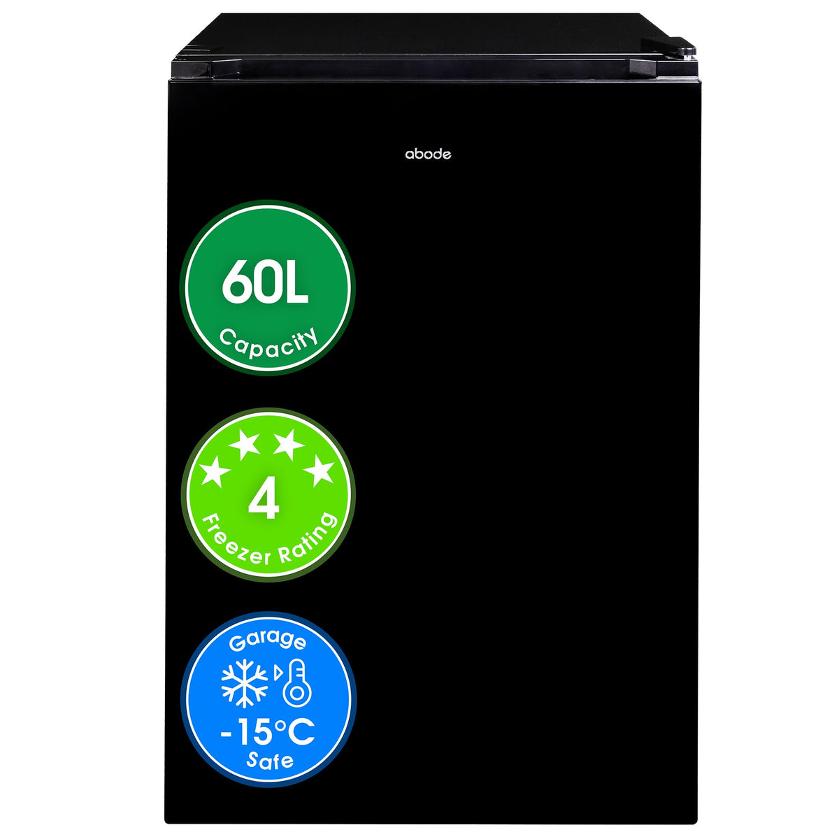 Abode Under Counter Freezer 55cm Wide Freestanding White 91 Litre with 4 Drawers, Adjustable Feet & Reversible Door, 4 Star Freezer, Suitable for Garages & Outbuildings A85UCFZ552E1W (White, 55 cm)