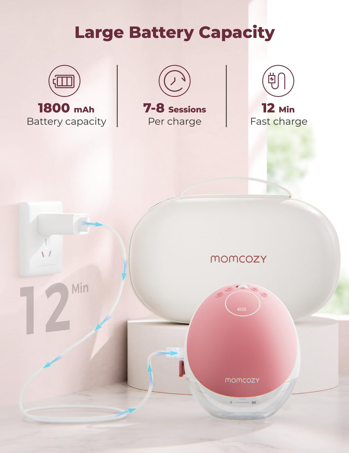 Momcozy Full Set Collector Cup Only Compatible with Momcozy M5 NOT for Others. Original M5 Breast Pump Replacement Accessories (160ml, with Double-Sealed Flange 24mm)