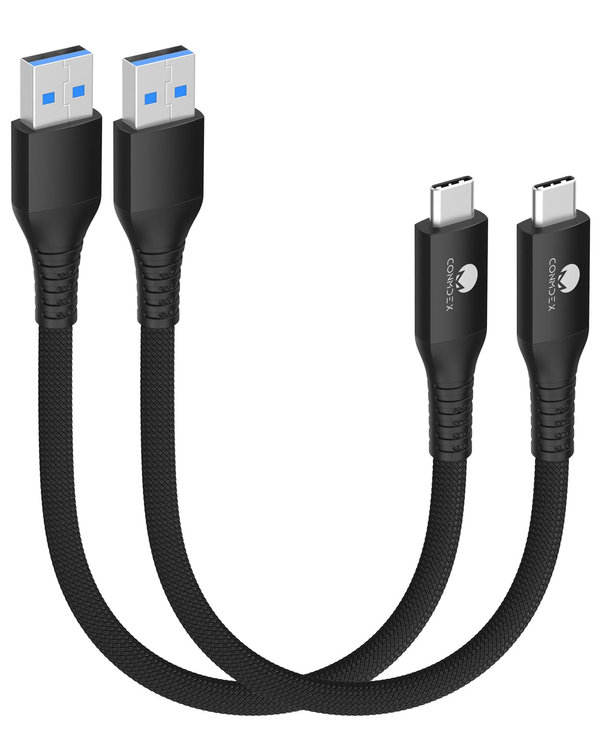 CONMDEX USB C Cable Short 50cm/0.5M 2Pack10Gbps Data USB3.1 Gen2 Type C Android Auto Cable QC3.0 3.1A USB A to C Fast Charger for Samsung Note20 Galaxy S24/S23/S22/S21 Z Flip 5 Tab S9 Pixel 9 Pro-Red
