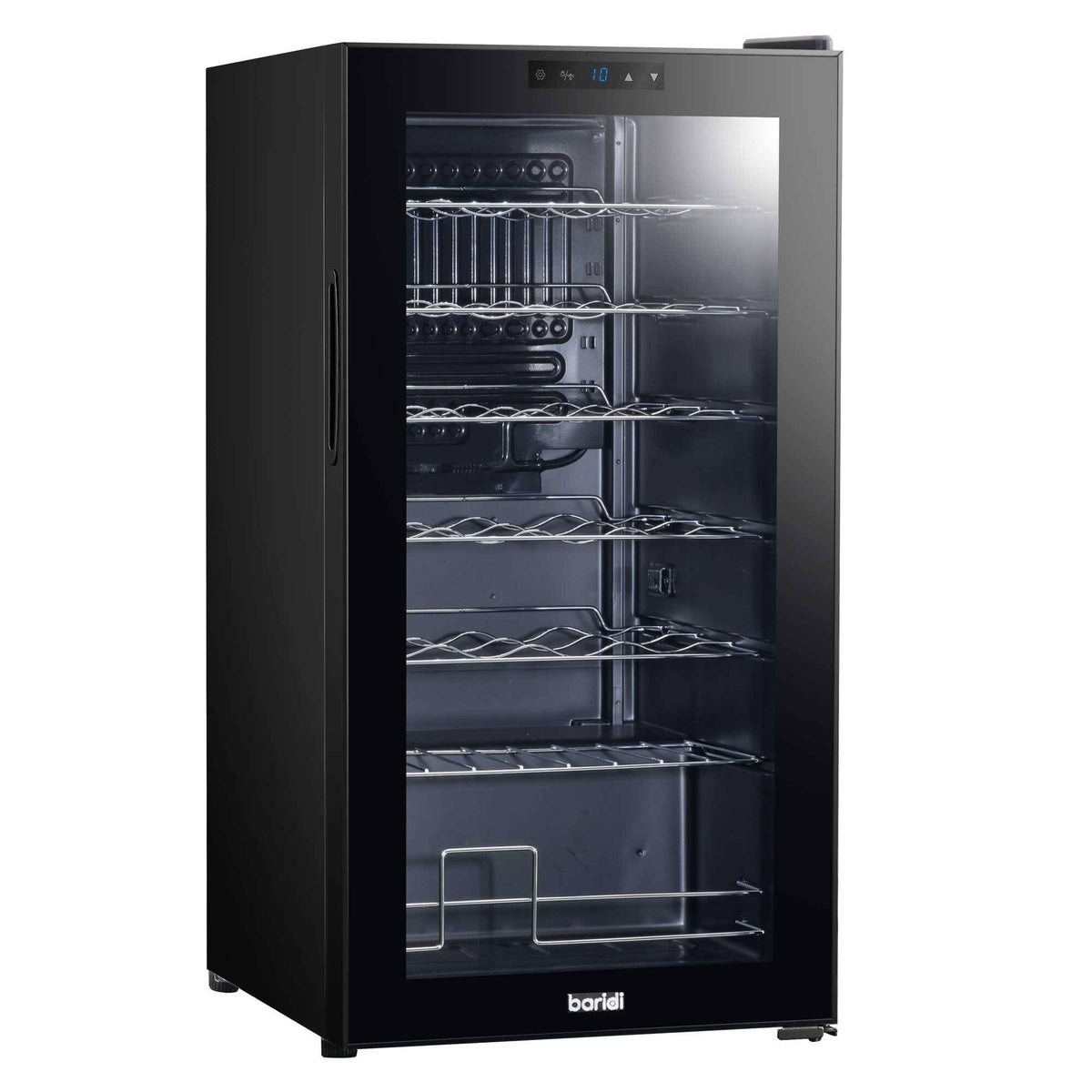 Dellonda Baridi 12 Bottle Wine Fridge with Digital Touch Screen Controls, Metal Shelves & LED Light, Black - DH73