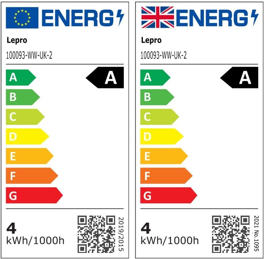 Lepro Bayonet Light Bulb A-Rated, 3.8W = 60W, 806lm, Warm White, Pack of 2