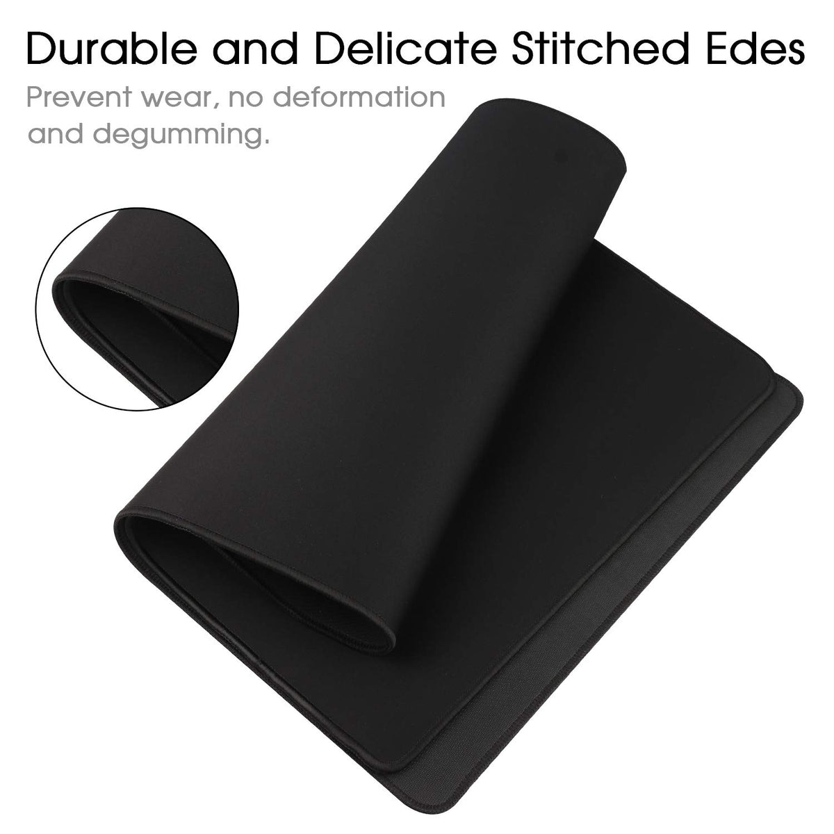 Gaming Mouse Mat/Large Mouse Pad 900 x 400 x 3mm / XXL mouse pad/large size | improved precision and speed | rubber base for stable grip on smooth surfaces | non-slip (90x40 Black)