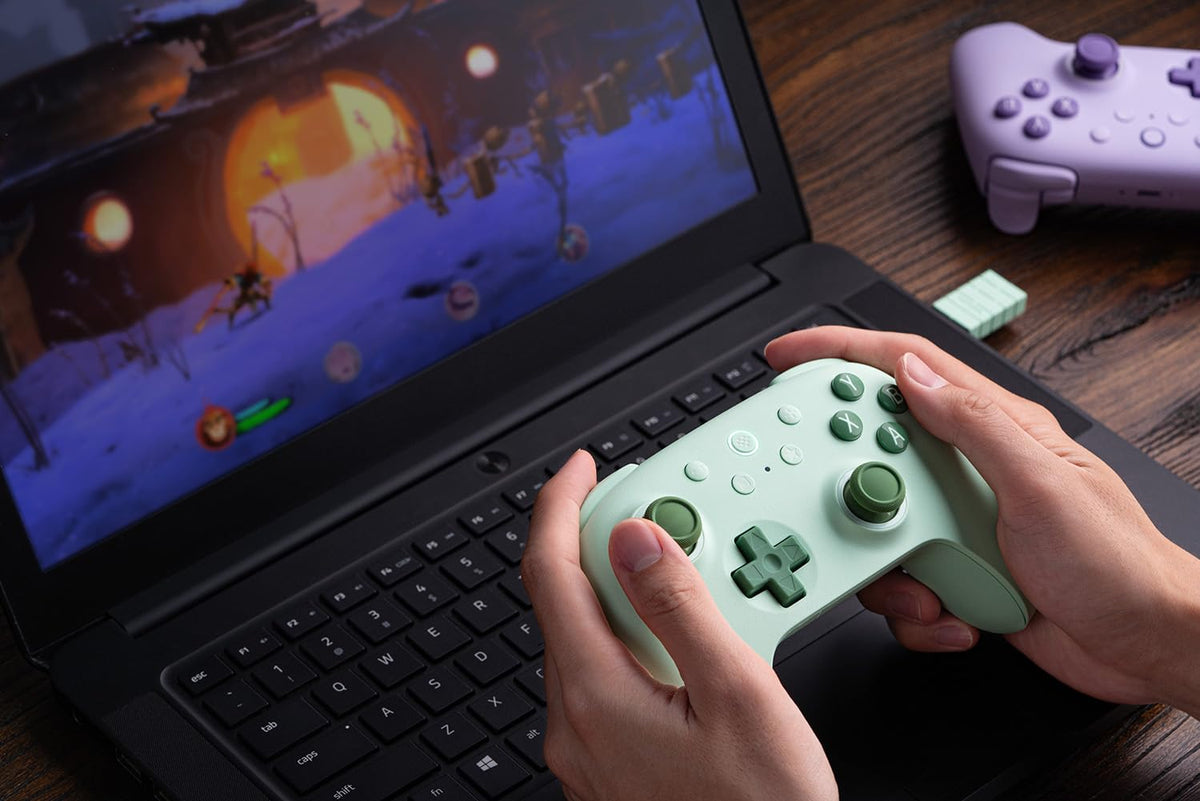 8Bitdo Ultimate 2C Wireless Controller for Windows PC and Android, with 1000Hz Polling Rate, Hall Effect Joysticks and Hall Triggers, and Remappable L4/R4 Bumpers (Peach)