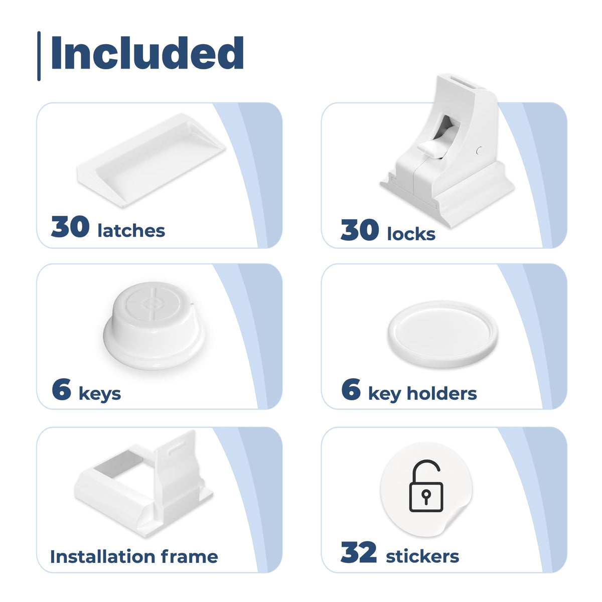 Hoffenbach – 12 Locks & 3 Keys – Magnetic Cupboard Locks – Child Safety Locks for Cabinets, Drawers & Kitchen – Invisible Baby Proofing with Magnet for Doors & Cupboards – White