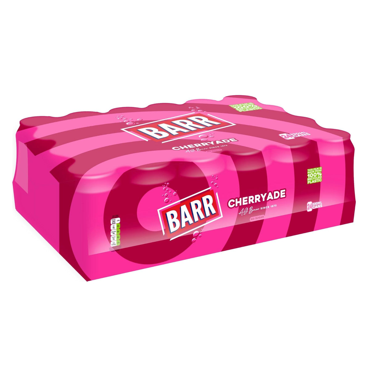 Barr Cream Soda Zero Sugar Sparkling Soft Drink, 24 Pack, 330ml Cans