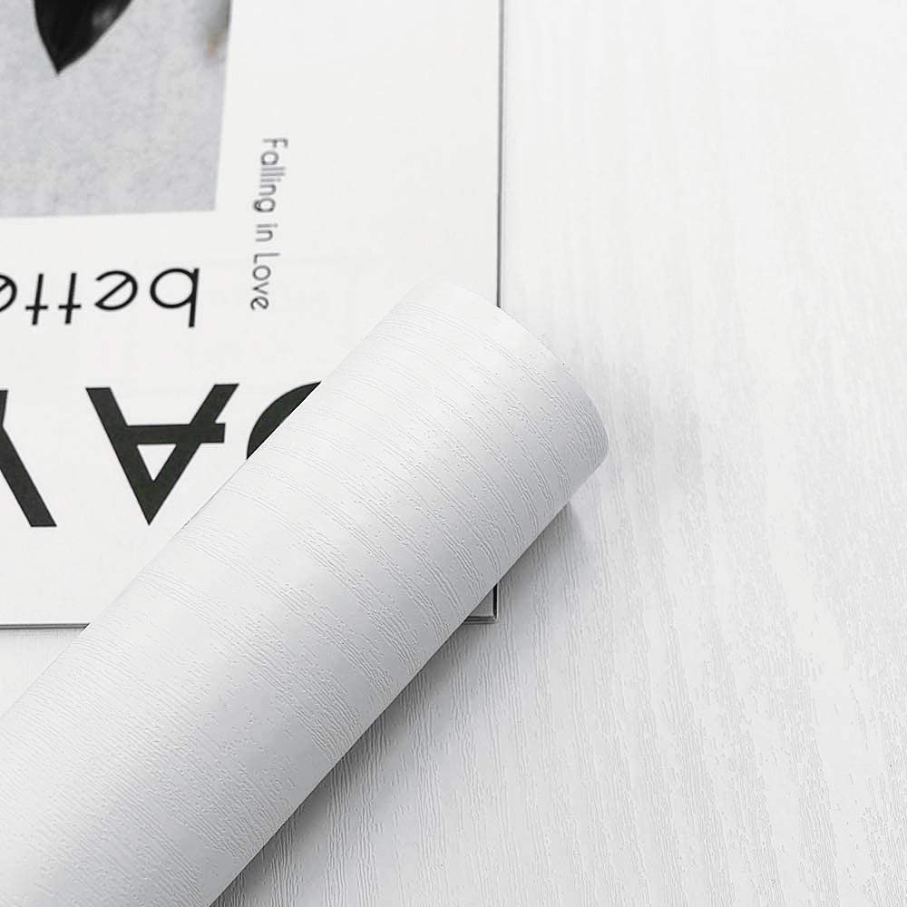 Abyssaly White Wood Effect Sticky Back Plastic for Furniture & Walls