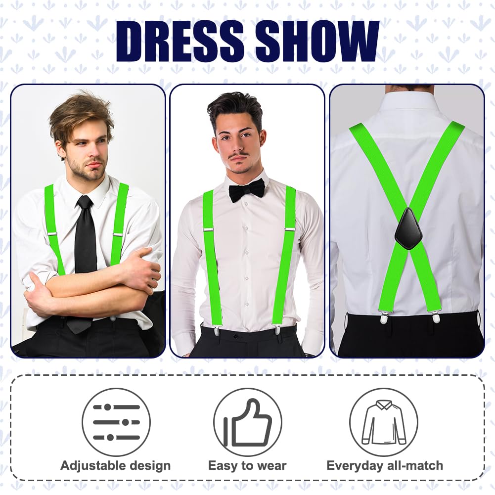 Aomig Mens Braces, Mens Suspenders with Strong Metal Clips, 3.5cm Wide Heavy Duty Suspenders for Men Women Business Wedding Casual