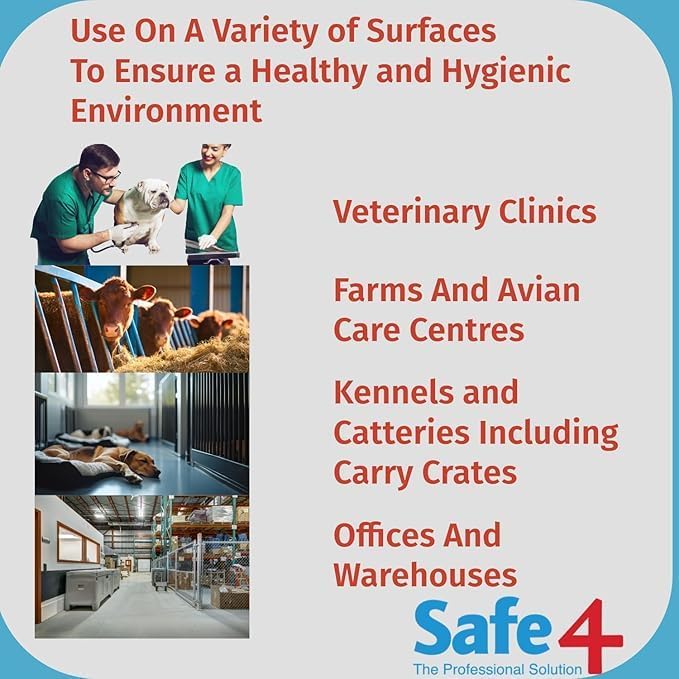 Safe4 Professional Surface Disinfectant Ready to Use - Enhanced Formulation,UK Manufactured,for Effective Virus & Bacteria Protection (500ml,Pack of 1,Apple)